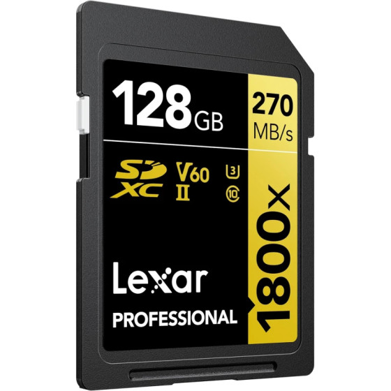 Carte mémoire SD LEXAR 1800X 128GB UHS-II 280MB/s 205MB/s (LSD1800128G-BNNNG)