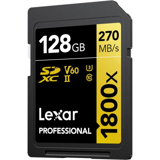 Carte mémoire SD LEXAR 1800X 128GB UHS-II 280MB/s 205MB/s (LSD1800128G-BNNNG)