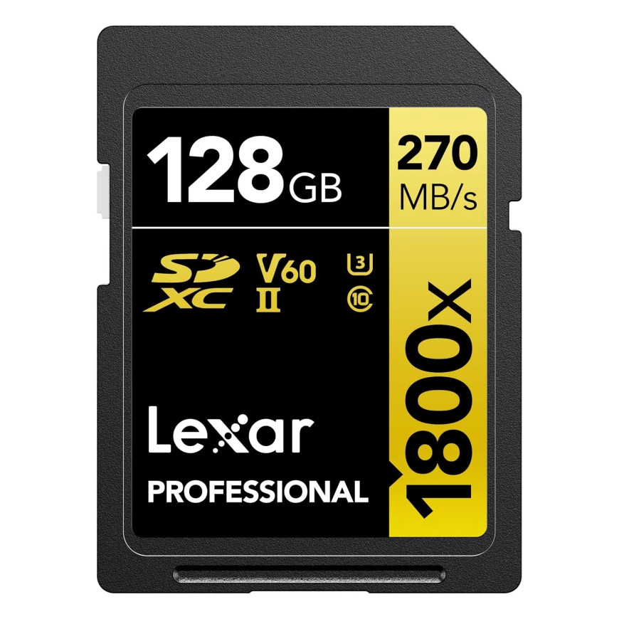 Carte mémoire SD LEXAR 1800X 128GB UHS-II 280MB/s 205MB/s (LSD1800128G-BNNNG)