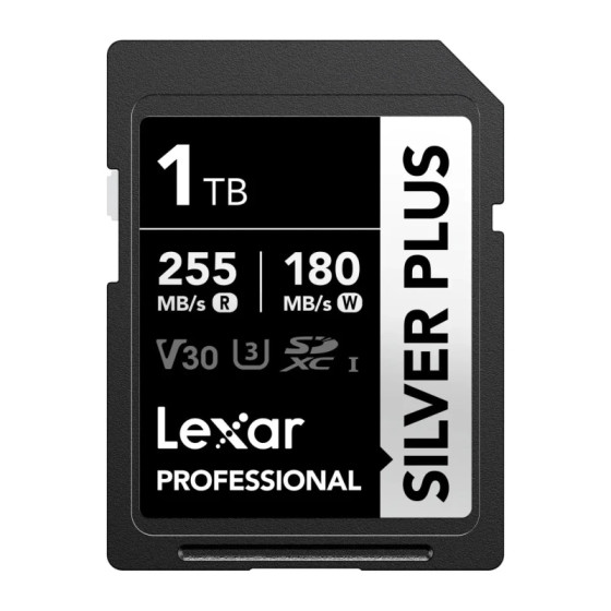 Carte mémoire SD LEXAR Silver Plus 256GB UHS-I 205MB/s (LSDSIPL256G-BNNNG)