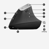 Logitech MX Vertical Souris sans fil Ergonomique Bluetooth - Graphite (910-005448)