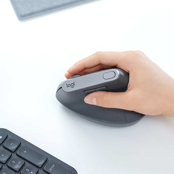 Logitech MX Vertical Souris sans fil Ergonomique Bluetooth - Graphite (910-005448)