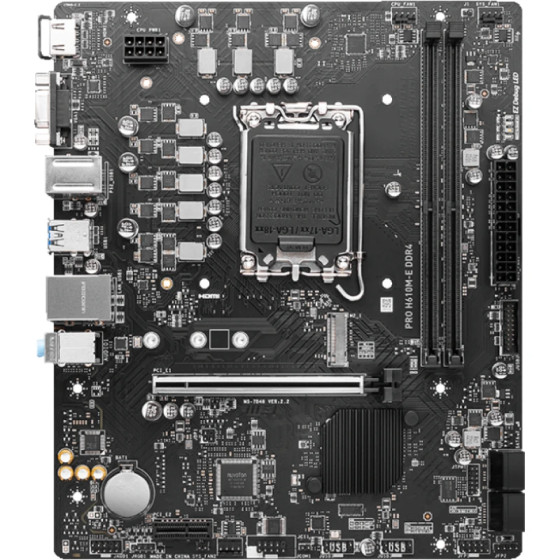 Carte Mère MSI PRO H610M-E DDR4 - Solution Intel Fiable et Économique (911-7D48-062)