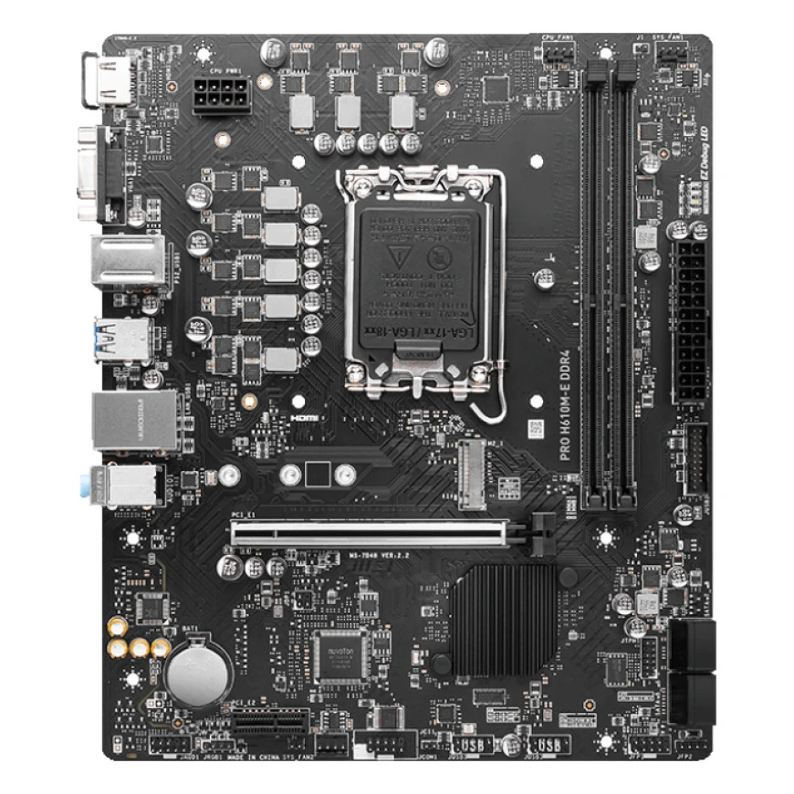 Carte Mère MSI PRO H610M-E DDR4 - Solution Intel Fiable et Économique (911-7D48-062)