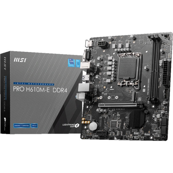 Carte Mère MSI PRO H610M-E DDR4 - Solution Intel Fiable et Économique (911-7D48-062)