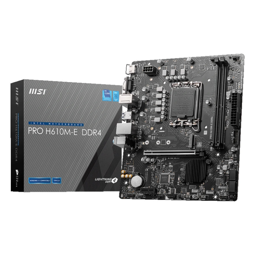 Carte Mère MSI PRO H610M-E DDR4 - Solution Intel Fiable et Économique (911-7D48-062)