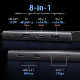 Station d’accueil Ugreen USB-C 8-en-1 HDMI + DP (35625)