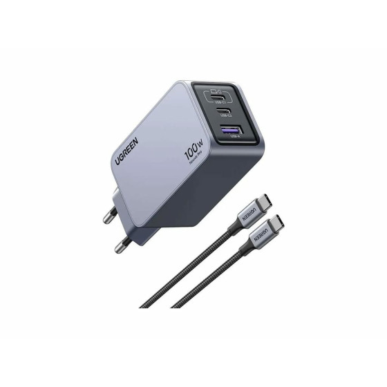 Chargeur Rapide Ugreen 100W GaN 2C1A avec Câble 1.5m USB-C (25874)
