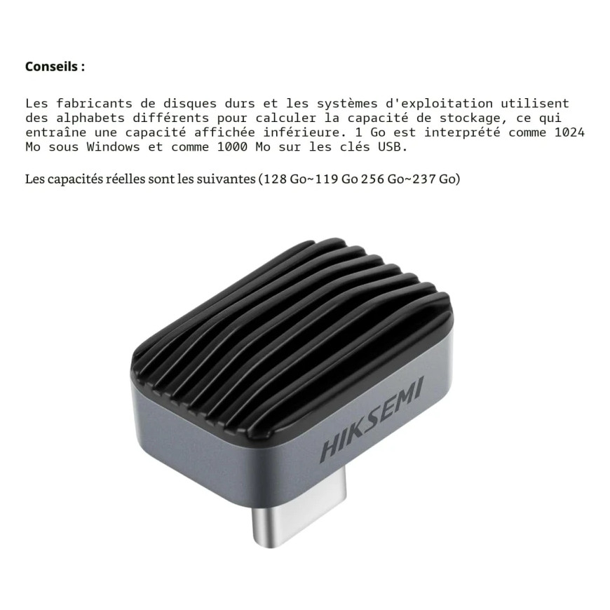 Mini Disque Dur SSD Externe Portable HIKSEMI Sync C Pro 128Go (HS-USB-S450-128G-U3)