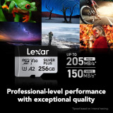 Carte mémoire microSD LEXAR Silver Plus 256GB UHS-I 205MB/s (LMSSIPL256G-BNANG)
