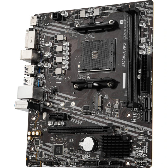 Carte Mère MSI A520M-A PRO - Carte Mère AMD AM4 pour PC Professionnel (911-7C96-044)