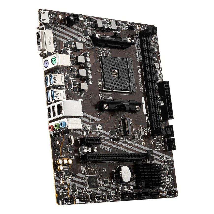 Carte Mère MSI A520M-A PRO - Carte Mère AMD AM4 pour PC Professionnel (911-7C96-044)