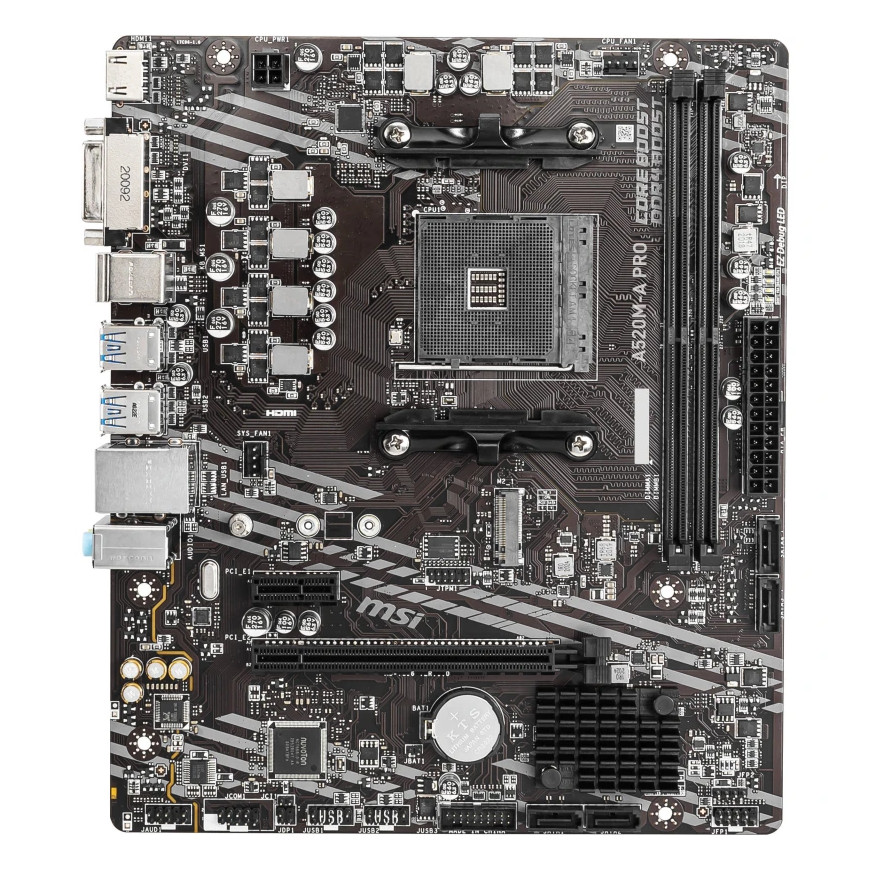 Carte Mère MSI A520M-A PRO - Carte Mère AMD AM4 pour PC Professionnel (911-7C96-044)