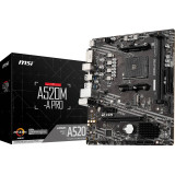 Carte Mère MSI A520M-A PRO - Carte Mère AMD AM4 pour PC Professionnel (911-7C96-044)