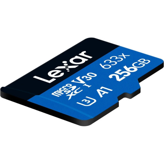 Carte mémoire microSD LEXAR 633X 256GB UHS-I 100MB/s avec adaptateur (LSDMI256BB633A)