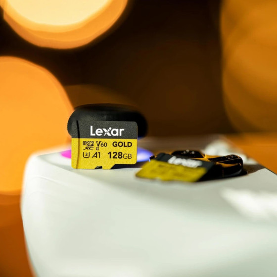 Carte mémoire microSD LEXAR Gold 128GB UHS-II 280MB/s 100MB/s (LMSGOLD128G-BNNNG)