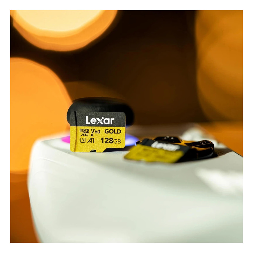 Carte mémoire microSD LEXAR Gold 128GB UHS-II 280MB/s 100MB/s (LMSGOLD128G-BNNNG)