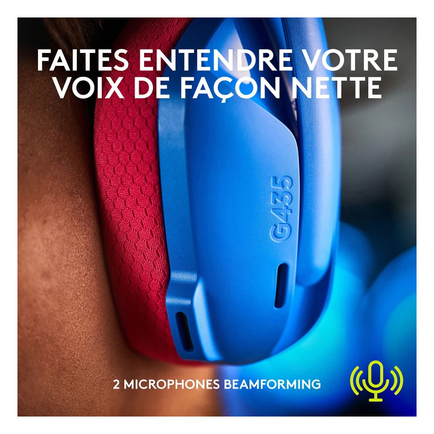 Casque gaming Bluetooth Ultra-Light Logitech G435 (981-001062)