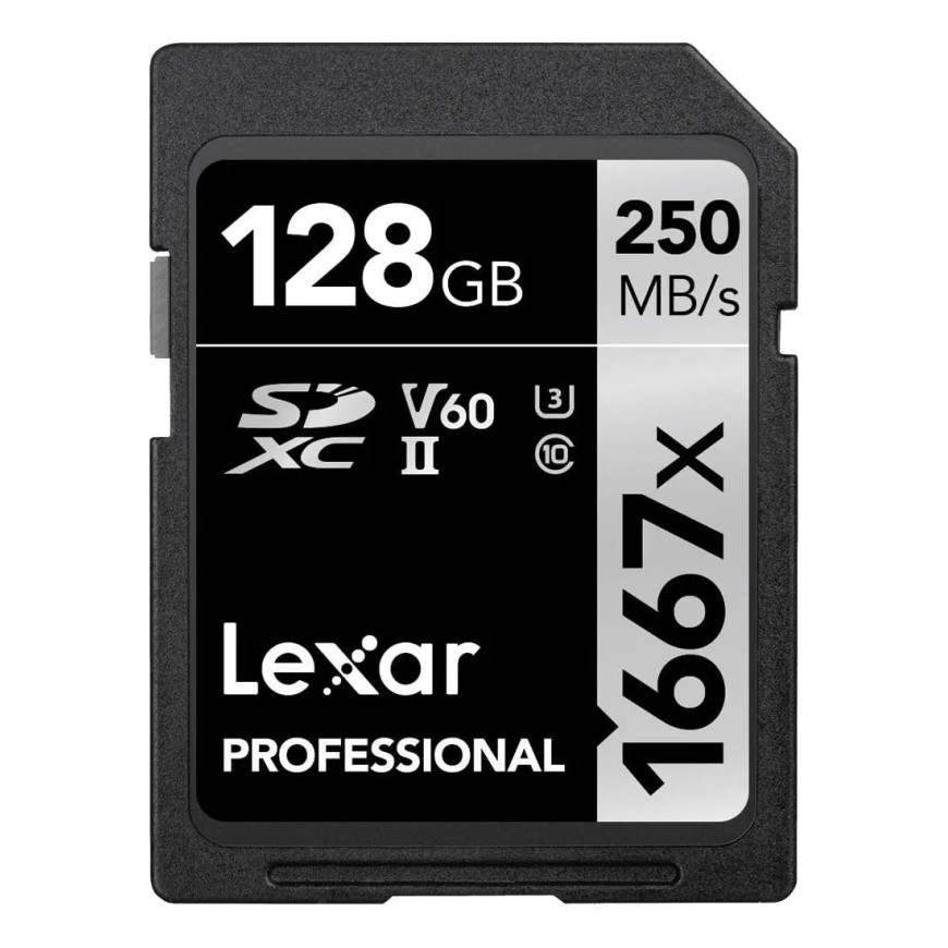 Carte mémoire SD LEXAR 1667X 128GB UHS-II 250MB/s 120MB/s (LSD128CB1667)