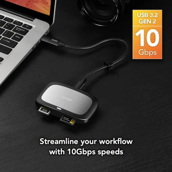 Lecteur carte LEXAR Professional CFexpress Type A + SD UHS-II USB 3.2 (LRW530U-RNBNG)