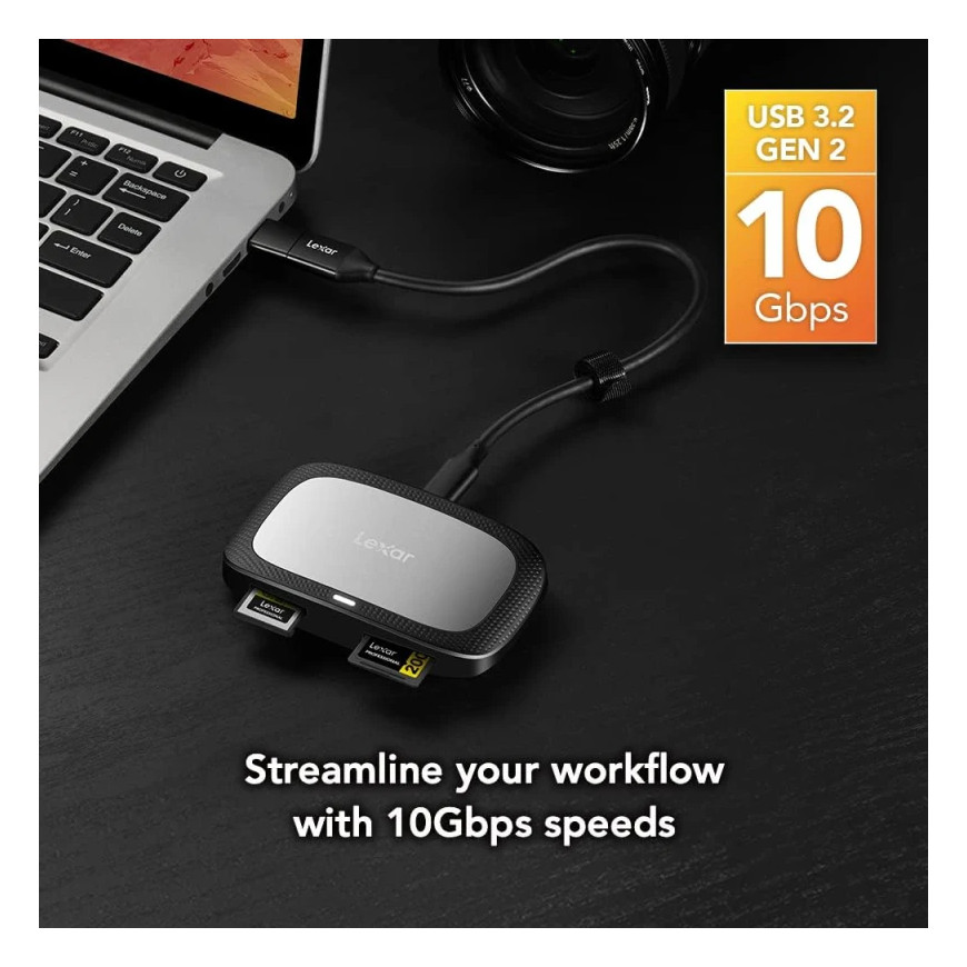 Lecteur carte LEXAR Professional CFexpress Type A + SD UHS-II USB 3.2 (LRW530U-RNBNG)