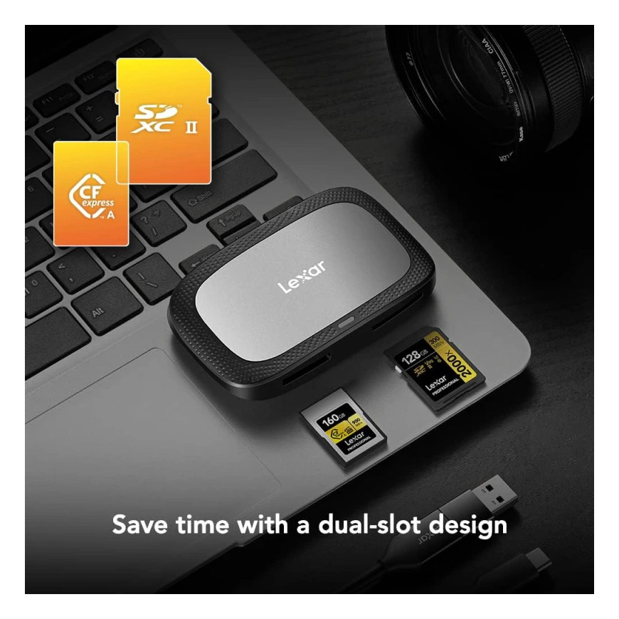 Lecteur carte LEXAR Professional CFexpress Type A + SD UHS-II USB 3.2 (LRW530U-RNBNG)