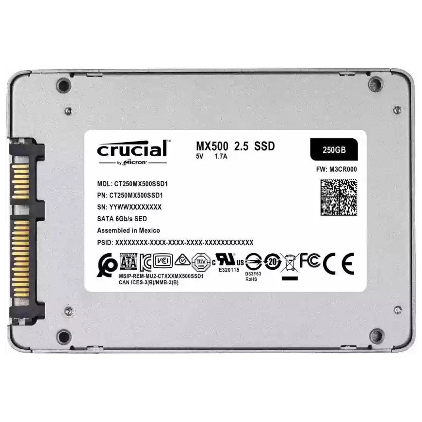 Disque dur externe SSD Crucial MX500 250 Go SATA 2.5" (CRUCIAL250SSD)