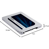 Disque dur externe SSD Crucial MX500 250 Go SATA 2.5" (CRUCIAL250SSD)