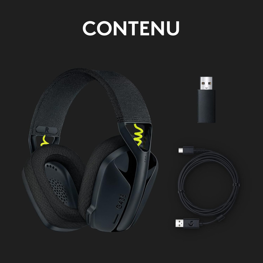 Logitech G435 Casque Gaming sans fil Bluetooth – Noir (981-001074)
