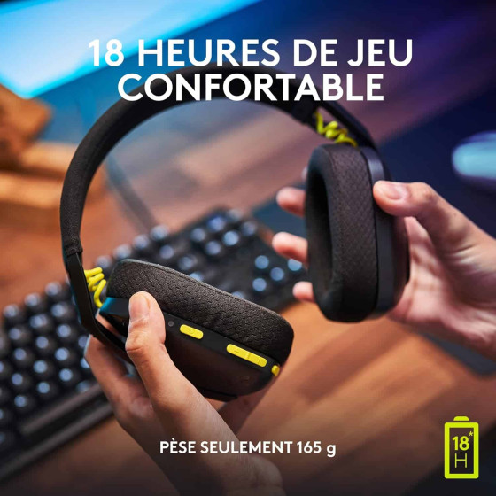 Logitech G435 Casque Gaming sans fil Bluetooth – Noir (981-001074)