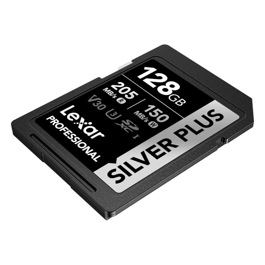Carte mémoire SD LEXAR Silver Plus 128GB UHS-I 205MB/s (LSDSIPL128G-BNNNG)