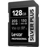 Carte mémoire SD LEXAR Silver Plus 128GB UHS-I 205MB/s (LSDSIPL128G-BNNNG)