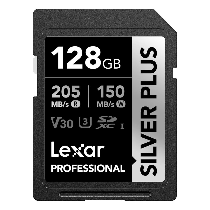 Carte mémoire SD LEXAR Silver Plus 128GB UHS-I 205MB/s (LSDSIPL128G-BNNNG)