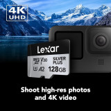 Carte mémoire microSD LEXAR Silver Plus 128GB UHS-I 205MB/s (LMSSIPL128G-BNANG)