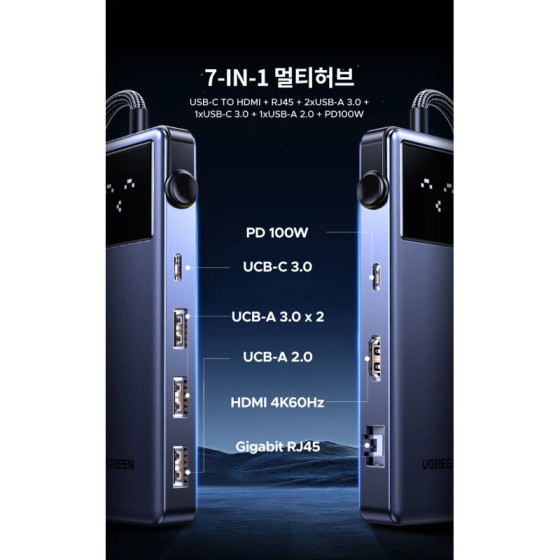 Station d’accueil UGREEN USB-C 7 en 1 - Hub multiport HDMI USB 3.0 (45155)