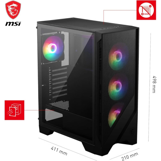 Boîtier Gaming MSI MAG FORGE M100A - Compact et Performant (306-7G20A28)