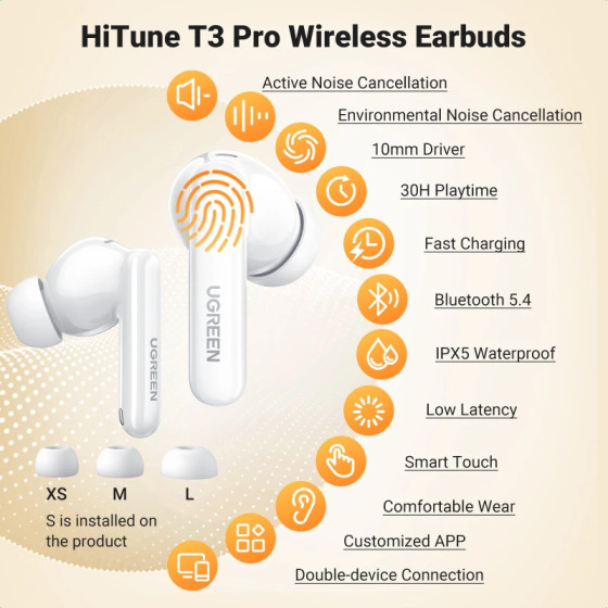 Écouteurs sans fil Ugreen HiTune T3 Pro ANC Wireless (35725)