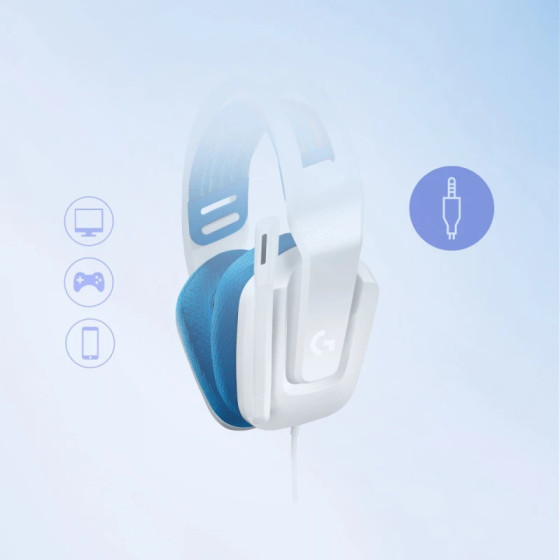 Casque Logitech G G335 avec fil Arceau Jouer Blanc (981-001018)