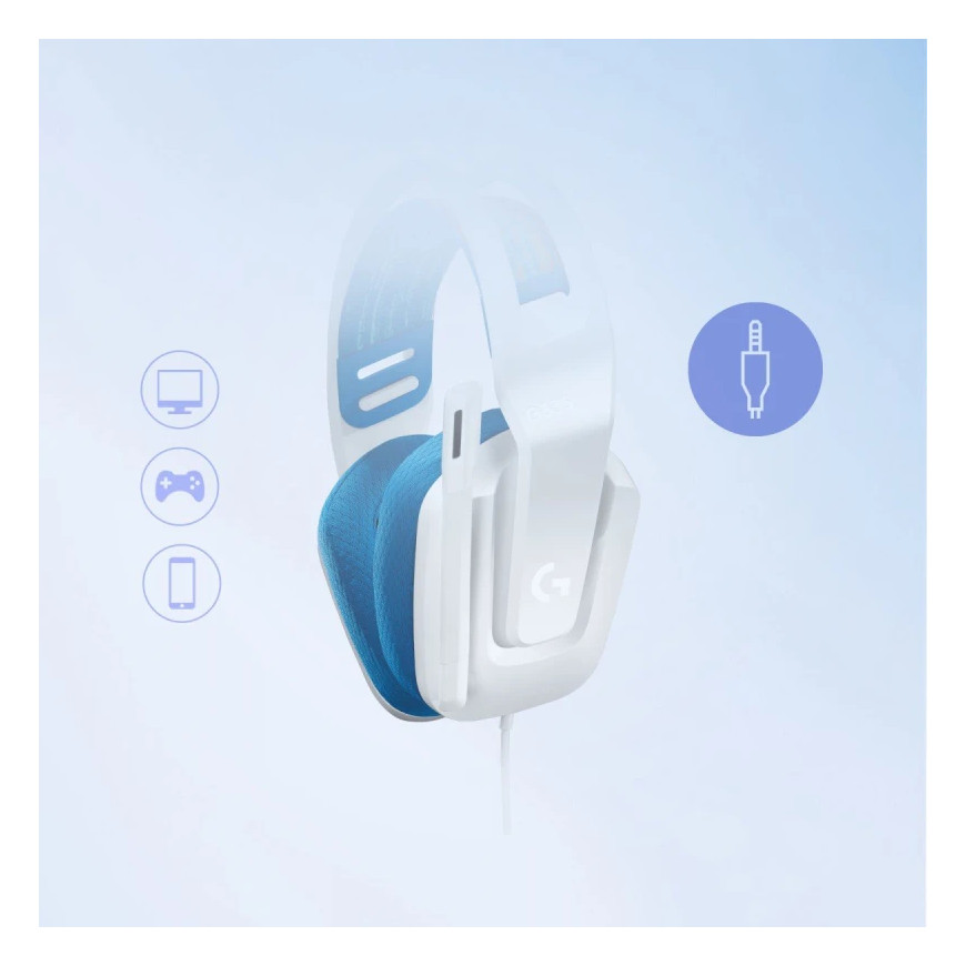 Casque Logitech G G335 avec fil Arceau Jouer Blanc (981-001018)