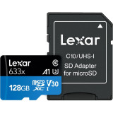 Carte mémoire microSD LEXAR 633X 128GB UHS-I 100MB/s avec adaptateur (LSDMI128BB633A)