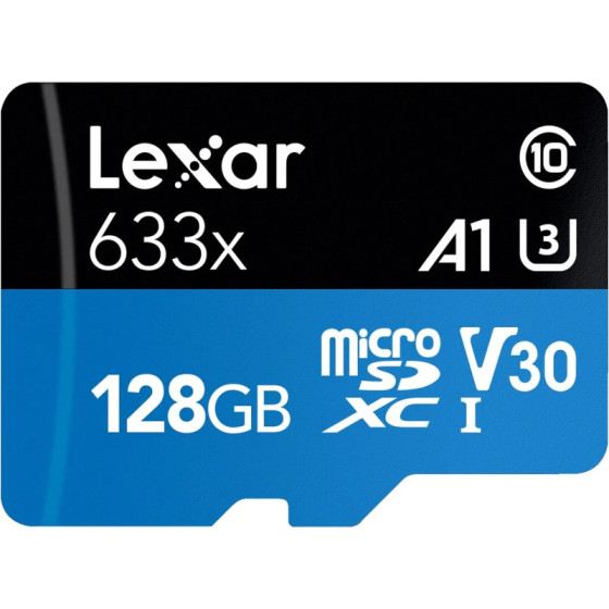 Carte mémoire microSD LEXAR 633X 128GB UHS-I 100MB/s avec adaptateur (LSDMI128BB633A)