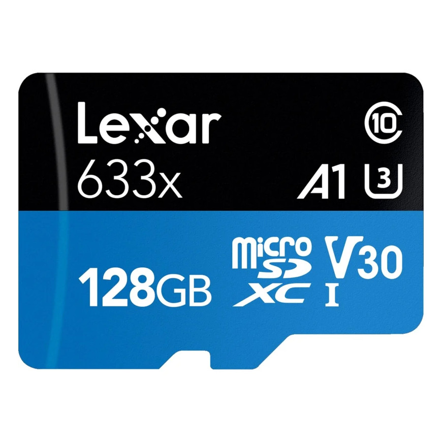 Carte mémoire microSD LEXAR 633X 128GB UHS-I 100MB/s avec adaptateur (LSDMI128BB633A)