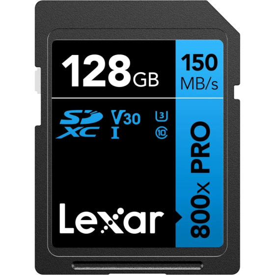 Carte mémoire SD LEXAR 800X Pro 128GB UHS-I 150MB/s (LSD0800P128G-BNNNG)