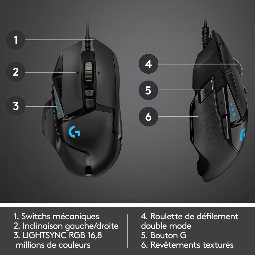 Logitech G502 HERO – Souris Gaming 25600 DPI | Prix Maroc DUGA