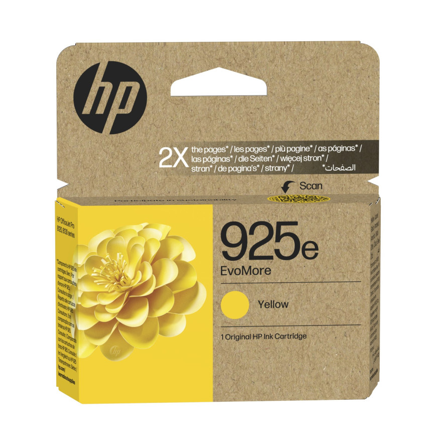 Cartouche d'encre HP 925e EvoMore Jaune Originale (4K0W2PE)