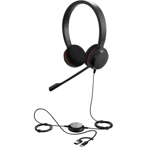 Casque Jabra Evolve 20 MS Duo USB C/A Professionnel (4999-823-169)