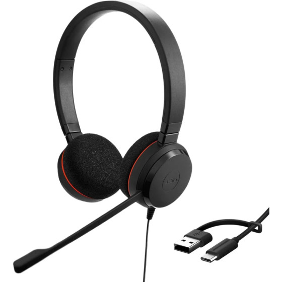 Casque Jabra Evolve 20 MS Duo USB C/A Professionnel (4999-823-169)