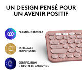 Logitech Pebble Keys 2 K380s Mini Clavier sans fil Bluetooth - Rose (920-011805)
