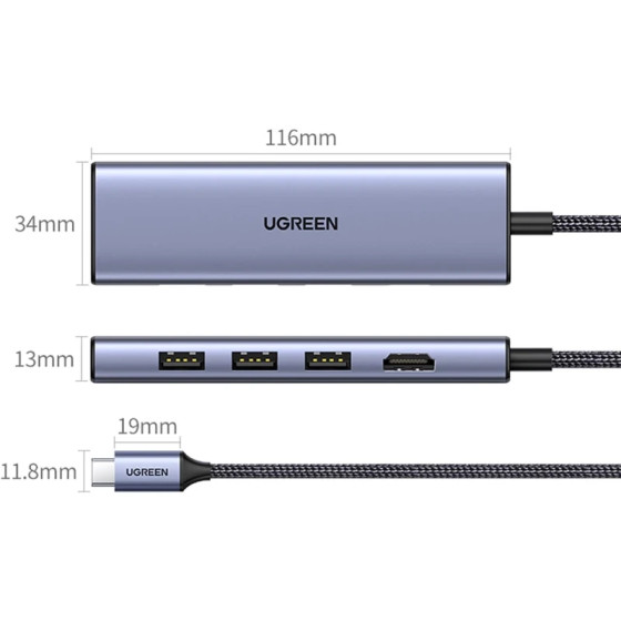 Station d’accueil Ugreen USB-C 6-en-1 4K (20956A)