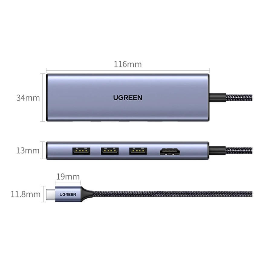 Station d’accueil Ugreen USB-C 6-en-1 4K (20956A)